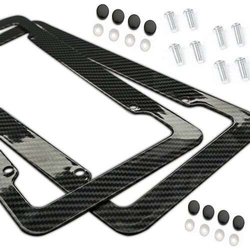 2PcsUniversal License Plate Frame Carbon Fiber Plastic License Plate Frame Bracket With Standard Screw Kits Hot Sell Dropship