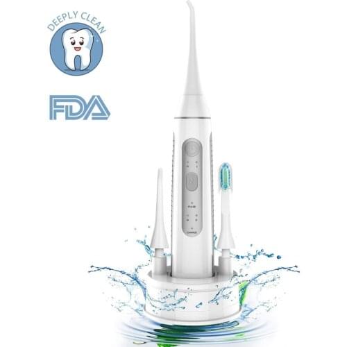 2 In 1 Oral Irrigator Electric Brush USB Rechargeable Water Flosser Portable Dental Care Tool Waterproof Teeth Cleaner