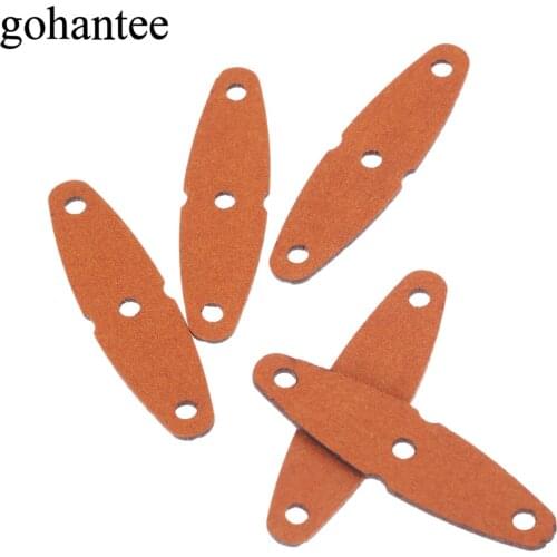 Gohantee 5pcs Slingshots Pouches Microfiber Leather with 3 Holes for Outdoor Hunting Catapults Accessories 60mm x 16mm x 8mm