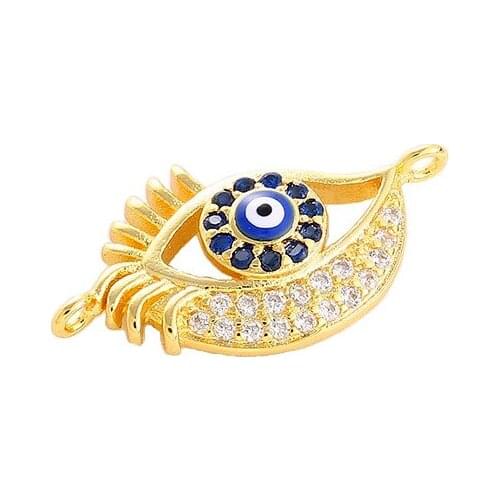 5pcs New Trendy Jewelry 24*13mm Evil Eye Charms For Necklaces & Bracelets Diy Micro Pave Zircon Beads Jewelry Bijoux Berloques