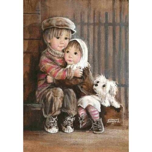 Diamond Painting Cross Stitch Character Kid Full Square Round Diy 5d Diamond Embroidery Picture Rhinestone Art Gift