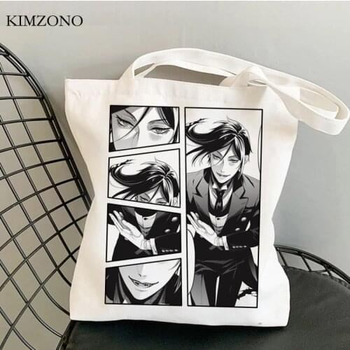 Black Butler shopping bag eco jute bag handbag shopper bag cloth tote ecobag grab