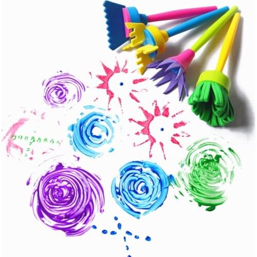 DIY Flower Graffiti Sponge 4Pcs/Set Art Supplies Brushes Seal Painting Tool Funny Creative Toys for Kids Children Drawing Toy