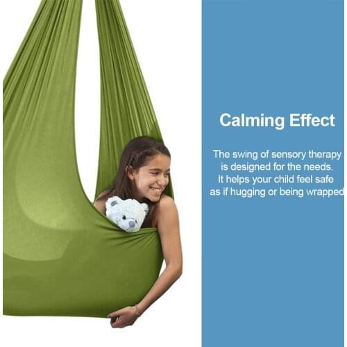 Kids Cotton Swing Hammock for Autism ADHD ADD Therapy Cuddle Sensory Child Therapy Elastic Parcel Steady Seat Swing