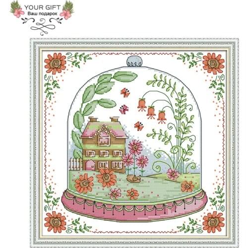 Your Gift F975 14CT 11CT Counted and Stamped Home Decor Cabin Needlework Needlepoint Embroidery DIY Cross Stitch kits