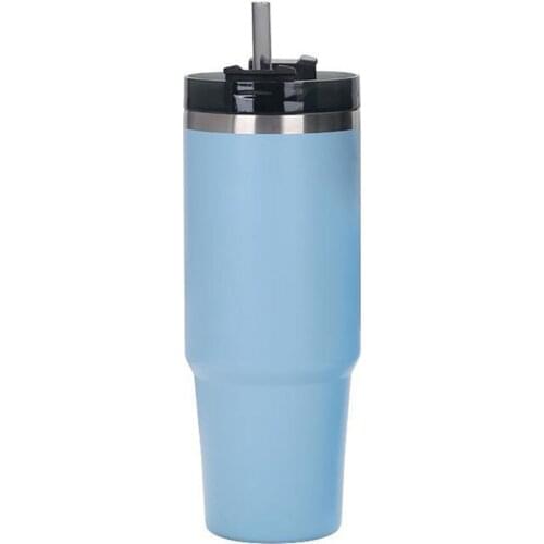 Insulation And Cold Ice Tyrant Cup Travel Mugs Stainless Steel Large Capacity Portable With Straw