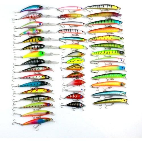 Isca Artificial Kit Wobblers 43pcs Quality Fishing Lures Mixed Set Surface Half Water Fishing Bait