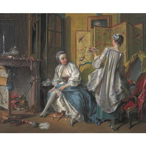 Figure Oil Painting Handpainted on Canvas Toilette Classic Wall Picture Art Painting for Hotel Home Decor Original Quality