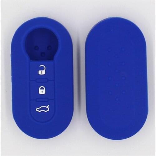 KUPU silicone key cover Case set shell skin For fiat 500 3 Buttons Flip remote Key Blank Fob Auto parts car accessories colorful