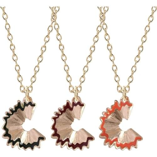 Fashion New Creative Female Necklace Pencil Fragments Irregular Shape Pendant Alloy Material Temperament Girl Jewelry Gift Hot