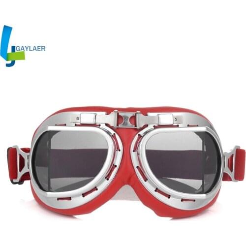 Motorcycle Helmet Glasses Motorbike Vintage Leather Goggles Folding 100% Goggles Glasses for Cruiser Riding Bike Cycling