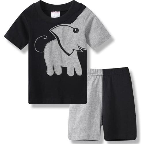 2021New Summer Children Pajamas Set Girls Casual Clothing Sets Boys Sleepwear Suit Sets For Kids Cotton Pajamas Clothing Set