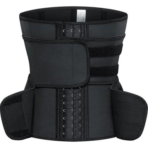 Wholesale Dropshipping Double Compression Belt Body Shaper Adjustable Waist Trainer Hooks Latex 9 Steel Boned Corset Shapers