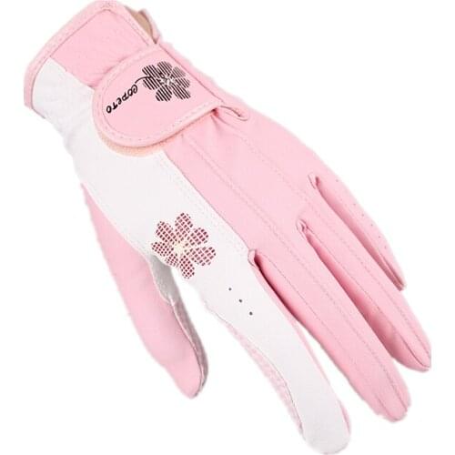 New Lady Flower Golf Gloves Left Right Handed Breathable Anti-slip Granules Golf Clubs Trainning Gloves 4 Color in Choice