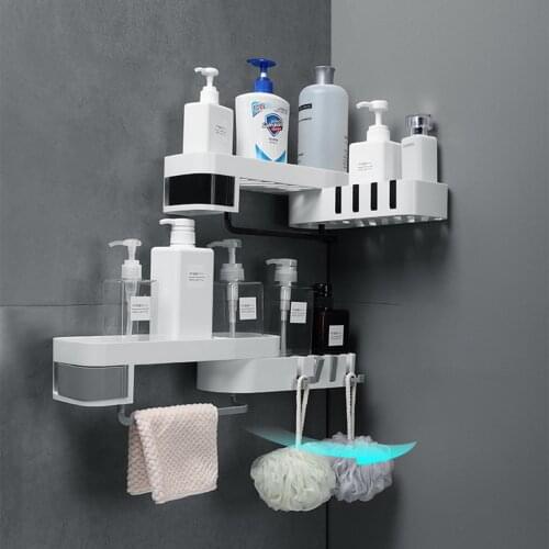 Shelf 180° Rotation Hollow Drain Wall-mounted Free Punch Bathroom Kitchen Multifunctional Storage Rack