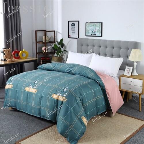 Simple Plaid Frosted Quilt Cover Popular Nordic Duvet Cover Dormitory Household Single Double Bed Bedding Without Pillowcase