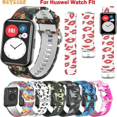 Soft Fashion New Color Printing Silicone Strap Watchband For Huawei Watch Fit Smartwatch Band Replacement Bracelet Accessories