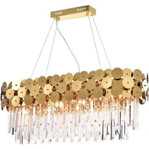 Luxury Modern Chandelier Lighting For Living Room Gold Suspension Wire LED Cristal Lustre Dining Room Crystals Lamps