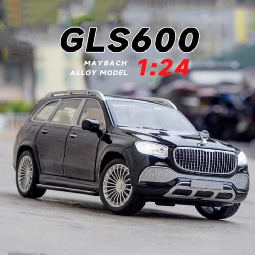 Luxury 1:24 Alloy Model Car Mercedes-Benz Gls 600 Maybach Miniature Diecast Metal Vehicle Collection Display Gift for Children