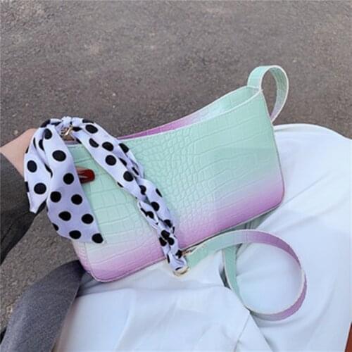 Crocodile Pattern PU Leather Handbag Female Shoulder Bag Fashion Ladies Armpit Bag Retro Casual Women Tote Small Clutch Dropship