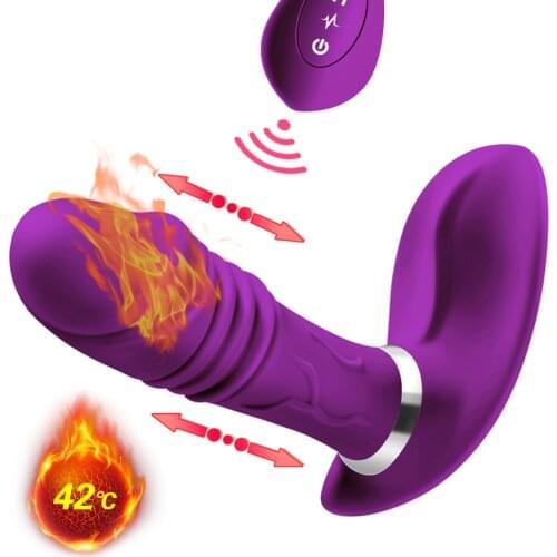 Telescopic Vibrator For Woman Wearable Heating Butterfly Dildo Panties Vibrators Adult Sex Toys Anal G Spot Clitoris Stimulator