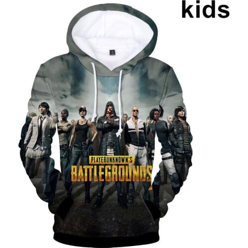 2 To 14 Years Kids Hoodie 3D Playerunknowns Battlegrounds PUBG Hoodies Sweatshirt Boys Girls Outerwear Jacket Coat Teen Clothes