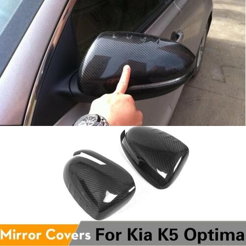Carbon Fiber Rear View Mirror Covers Side Wings Caps Car Sticker For Kia Optima K5 2011 - 2015 Add On Style