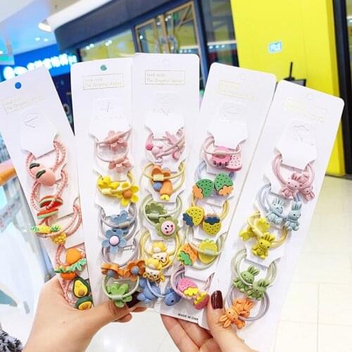 10 Pack Girl Cute Flower Hair Rope Tie Hair Small Rubber Band Head Ropes Hair Accessories 2021