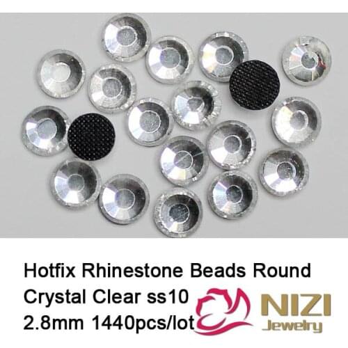 High Quality 1440 pcs ss10 2.8mm rhinestone applique Clean crystal DMC hot fix rhinestones flat back rhinestones