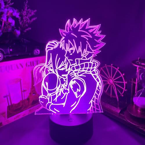 Japanese Comic Fairy Tail Figure 3D Illusion Light LED Upward Lighting Acrylic Night Lamp Fantastic Gift for Otaku Life Decor