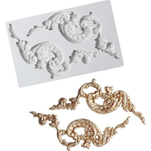 Retro Relief Mould Silicone Mold Fondant Cake Decorating Tool Gumpaste Sugarcraft Chocolate Forms Bakeware Tools K837