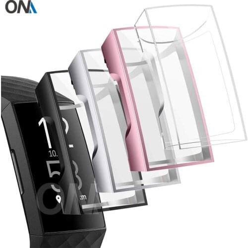 Screen Protector Case for Fitbit Charge 4 3 2 All-Around Ultra Slim Soft TPU Watch Cover Protective Bumper Shell