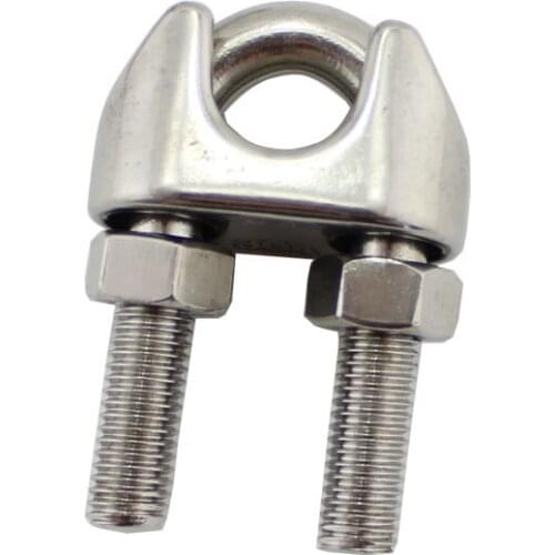 Stainless Steel 2pcs Wire Rope Clips Single/Double Grips Cable Clamps M2 For Steel Wires