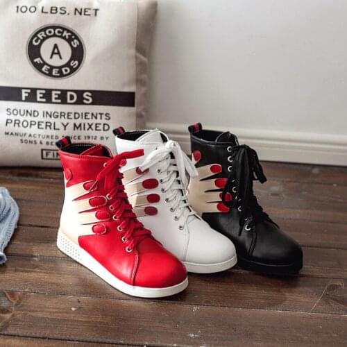 Big Size boots women shoes martin boots for women ladies boots shoes woman winter Cross binding with matching colors