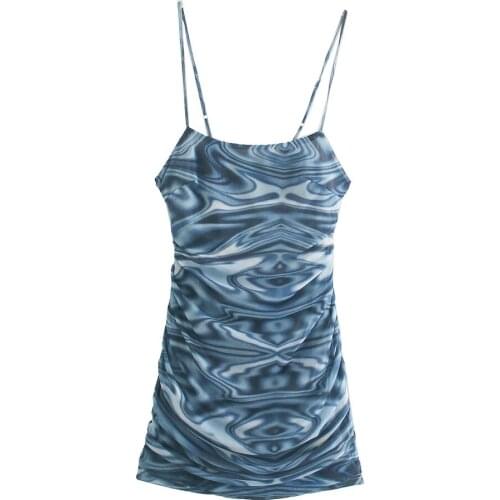 JC·KILIG 2021 With Full Halter Skirt And Leaky Back Print Skirt With Hips Skirt R8283