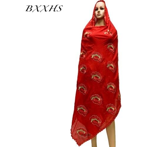 2020 New African Women Embroidered Scarfs cotton big scarf for shawls pray scarf ON SALES LH146