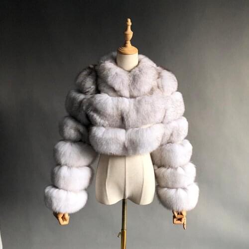 Fur coat jacket women fashion thick real fox fur coat winter warm short natural fox fur coat jacket
