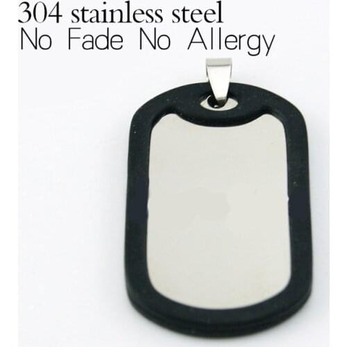 100% Stainless Steel Blank Dogtags For Men Military Plate Collar Army Ketting Pendant For ID Mirror Polished Wholesale 50pcs