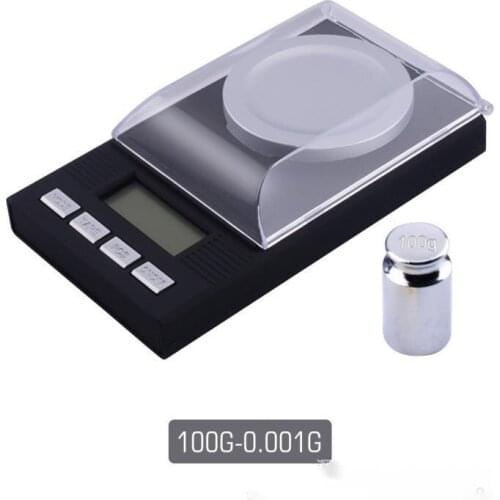 100g High-precision Jewelry Scale Carat Electronic 0.001g Portable Milligram Mini Gems Balance Manual Reset Peeling
