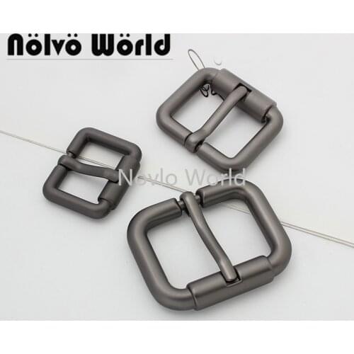 Nolvo World 5-20-100pcs 21.5mm 3/4" matte gunmetal metal pin buckle mens bag shoe strap belt adjusted pin buckle accessories