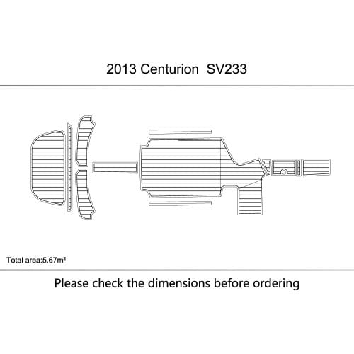 2013 Centurion SV233 cockpit Swimming platform 6mm EVA Non-slip mat fAUX TEAK FLOOR CARPET MAT