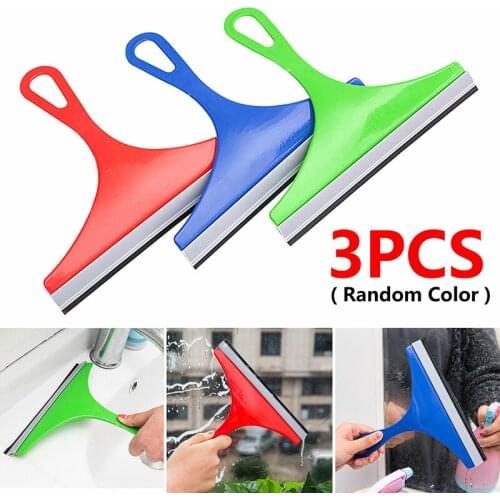 3PCS Home Window Scraper Car Glass Window Wiper Soap Shower Cleaner Brush Mirror Car Scraper with Non-Slip Handle
