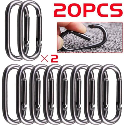 5/10/20pcs Oval Hanging Buckle Carabiner Hanging Buckle Small Bag Buckle Water Bottle Hook for Camping Fishing Hiking Traveling