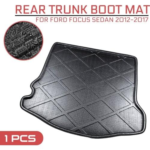 Car Floor Mat Carpet Rear Trunk Anti-mud Cover For Ford Focus Sedan 2012-2013 2014 2015-2017
