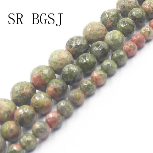 Free Shipping 6 8 10mm Faceted Unakite Jaspers Round Jewelry Accessories Spacer Gems Beads Strand 15"