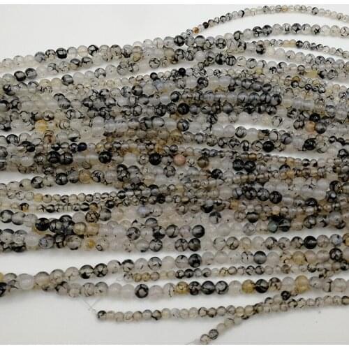 6-12MM Round Dragon Vein Beads Natural Stone Beads and Beads for Jewelry Making DIY Bracelet Necklace Jewelery Strand 15"