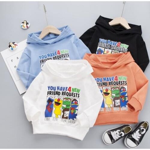 Spring Autumn Outerwear Cartoon Print Boys Girls Hoodies Coats Kids Hooded Sweatshirt Clothes Children Long Sleeve Pullover Tops