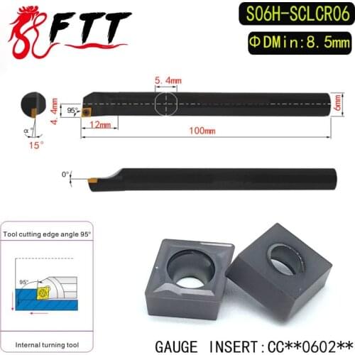 S06H-SCLCR06 95 Degrees Internal Turning Tool Holder For CCMT060204 CCMT060208 Insert Internal Boring Bar Lathe Machine