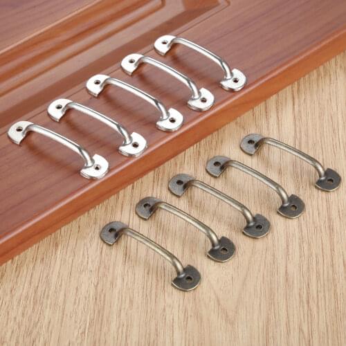 DRELD 5Pcs Zinc Alloy Antique Drawer Furniture Handle Vintage Wooden Box Cabinet Knobs and Handles Kitchen Cupboard Pull 60*16mm