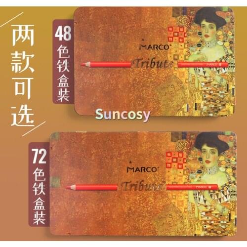 Marco Master 3300 Oil Colored Pencil Set,48 72 Colors Tin Box Set ,fine Material, Long Woody Fragrance, Art Supplies